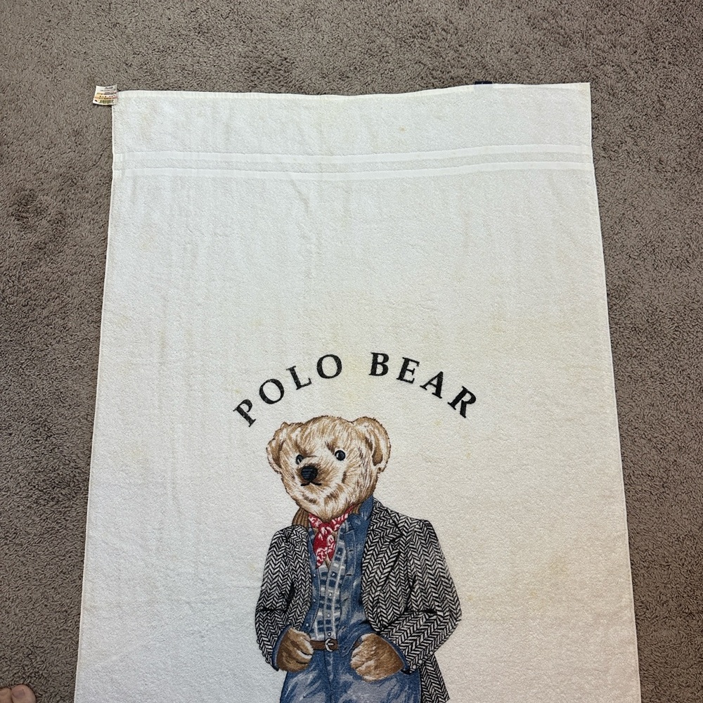 VTG Polo Bear By Ralph Lauren Western Casual Bath Sheet Beach Towel 35x72 USA - Picture 5 of 10
